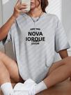Camiseta Casual Oversize Para Mulheres, Estilo 1968 Nova York, Top Criativo Para O Dia a Dia