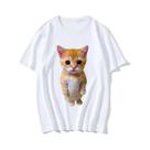 Camiseta Casual Oversized Com Estampa 3D De Gato Engraçado Estilo Harajuku Para Mulheres E Homens, Camiseta Casual Oversized Com Estampa 3D De Gato Engraçado Estilo Harajuku Para Mulheres E Homens,