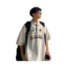 Camiseta Casual Vintage Estilo Americano Retro Y2K Com Gola Polo Solta Para O Verão