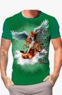 Camiseta Catolica Unissex Verde São Miguel Arcanjo Estampa Verde