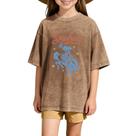 Camiseta Cayxatiu Cowgirl para meninas, equitação ocidental Camiseta Cayxatiu Cowgirl para meninas, equitação ocidental