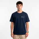 Camiseta Champion Ath Mini Script Logo Ink Navy Blue Cor:AzulTamanho:GG Camiseta Champion Ath Mini Script Logo Ink Navy Blue Cor:AzulTamanho:GG