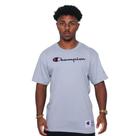Camiseta Champion Pes Logo Bordado Script Cinza Masculino