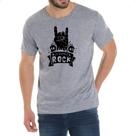 Camiseta Cinza Eu quero e Rock