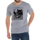 Camiseta Cinza Gato comendo lamen