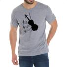 Camiseta Cinza Silhuetta Musica Violino