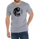 Camiseta Cinza Yin e Yang Raposas