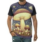 Camiseta Cogumelos Em Floresta Encantada Psicodélico Arte