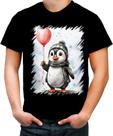 Camiseta Colorida Bebê Pinguim com Balões Crianças 13