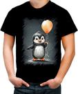 Camiseta Colorida Bebê Pinguim com Balões Crianças 16