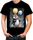 Camiseta Colorida Bebê Pinguim com Balões Crianças 8