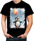 Camiseta Colorida Bebê Pinguim com Balões Crianças 9