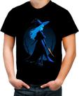 Camiseta Colorida Bruxa Halloween Azul Festa 10 Camiseta Colorida Bruxa Halloween Azul Festa 10