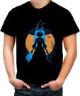 Camiseta Colorida Bruxa Halloween Azul Festa 11 Camiseta Colorida Bruxa Halloween Azul Festa 11