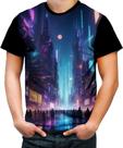Camiseta Colorida Cidade Futurística Cyber City Future 2