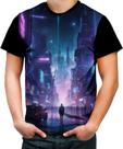 Camiseta Colorida Cidade Futurística Cyber City Future 3