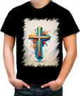 Camiseta Colorida da Cruz de Jesus Igreja Fé 44