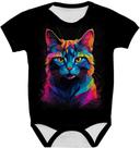 Camiseta Colorida de Gatinho Colorido Neon Vetor 5