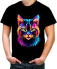 Camiseta Colorida de Gatinho Colorido Neon Vetor 9