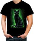 Camiseta Colorida de Gato Oráculo Hacker Binário Mat 8 Camiseta Colorida de Gato Oráculo Hacker Binário Mat 8