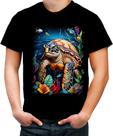 Camiseta Colorida de Tartaruga Marinha Desenhada 2