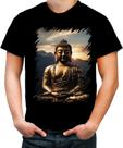 Camiseta Colorida Estátua de Buda Iluminado Religião 24