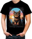 Camiseta Colorida Gatinho no Pôrdo Sol Sunset 2