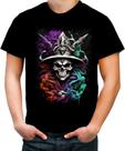 Camiseta Colorida Mago Caveira Trevas Magia 8 Camiseta Colorida Mago Caveira Trevas Magia 8