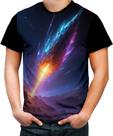 Camiseta Colorida Meteoro Neon Espaço Estrelas Cometa 1