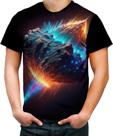 Camiseta Colorida Meteoro Neon Espaço Estrelas Cometa 3