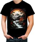 Camiseta Colorida Paisagem Oriental Portão Torii 4