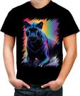 Camiseta Colorida Pantera Ondas Magnéticas Vibrante 2