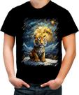 Camiseta Colorida Tigre Noite Estrelada Van Gogh 1 Camiseta Colorida Tigre Noite Estrelada Van Gogh 1