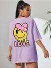 Camiseta Coração Ziper Estampa Costas Desenho Smile Derretendo Love Longline T-shirt Manga Curta Ombro Caido Aesthetic Camiseta Coração Ziper Estampa Costas Desenho Smile Derretendo Love Longline T-shirt Manga Curta Ombro Caido Aesthetic