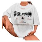 Camiseta Coreana Feminina Over Size Word