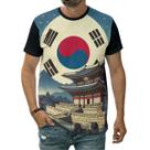 Camiseta Coreia Do Sul Bandeira Templo Coreano País Ásia