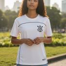 Camiseta Corinthians Feminina Fitness Estampada Licenciada Camiseta Corinthians Feminina Fitness Estampada Licenciada