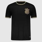 Camiseta corinthians gola e punho dourado símbolo coimbra -