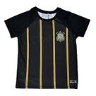 Camiseta Corinthians Infantil Raglan Fitness Preto e Dourado