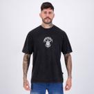 Camiseta Corinthians Stoned Oversized Cinza Escuro
