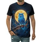 Camiseta Coruja Olhos Brilhantes Caçadora Majestosa Mística