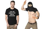 Camiseta Crazy Dog Ask Me About My Ninja Disguise para homens Camiseta Crazy Dog Ask Me About My Ninja Disguise para homens