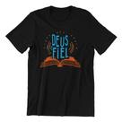 Camiseta Cristã I Believe Exclusiva Deus é Fiel Bíblia Aberta