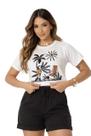 Camiseta Cropped Blusa Feminina Branca 100% Algodão CORES TROPICAL Tamanho Único