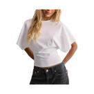 Camiseta Cropped Cinza Para Mulheres, Tops O-neck Estilo Corset, Moda Casual De Primavera E Verão