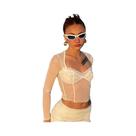 Camiseta Cropped de Malha com Renda - Manga Longa, Decote Quadrado e Detalhes em Retalhos Camiseta Cropped de Malha com Renda - Manga Longa, Decote Quadrado e Detalhes em Retalhos