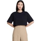 Camiseta Cropped Decote Redondo Com Bolso Dzarm