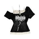 Camiseta Cropped Feminina Retrô Y2K Com Estampa Casual Streetwear Sexy Curta Para Meninas Emo