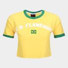 Camiseta Cropped Flamengo Brasil Feminina