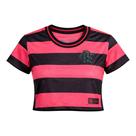 Camiseta Cropped Flamengo Feminina Listrado Licenciada